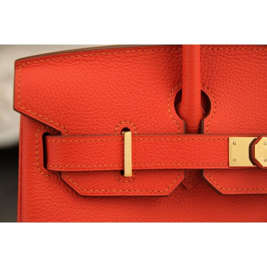 Borse Hermes Birkin 30cm 35CM in pelle arancione Clemence imitazioni perfette