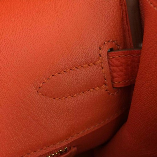 Borse Hermes Birkin 30cm 35CM in pelle arancione Clemence imitazioni perfette