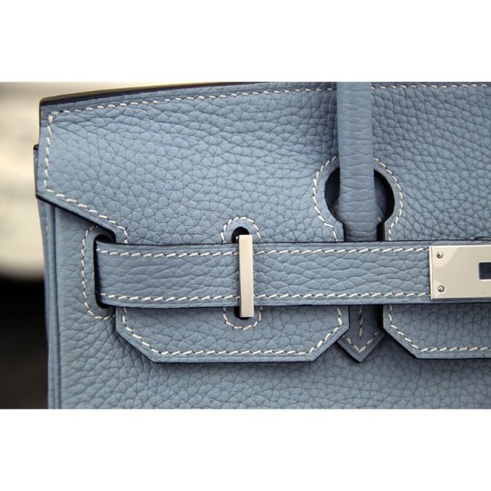 Replica Borse Hermes Birkin 30cm 35CM in pelle blu Lin Clemence Borse Hermes Birkin 30cm 35CM in pelle blu Lin Clemence imitazioni perfette