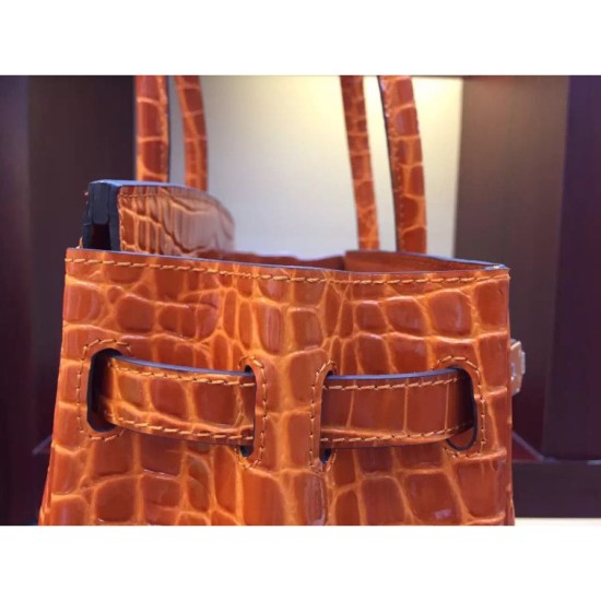Replica Borse Hermes Birkin 30cm 35CM in pelle di coccodrillo arancione Borse Hermes Birkin 30cm 35CM in pelle di coccodrillo arancione imitazioni perfette
