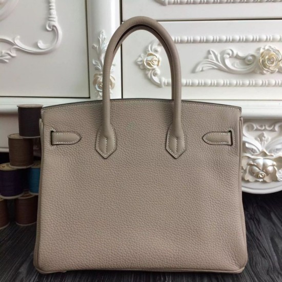 Borse Hermes Birkin 30cm 35CM in pelle grigio Clemence imitazioni perfette