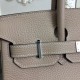 Borse Hermes Birkin 30cm 35CM in pelle grigio Clemence imitazioni perfette