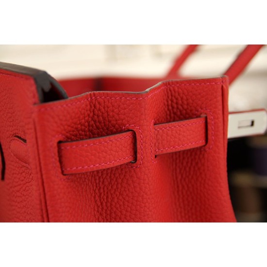 Replica Borse Hermes Birkin 30cm 35CM in pelle rossa Clemence Borse Hermes Birkin 30cm 35CM in pelle rossa Clemence imitazioni perfette