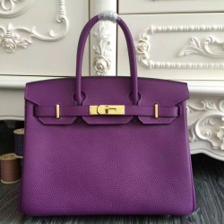 Borse Hermes Birkin 30cm 35CM in pelle viola Clemence imitazioni perfette