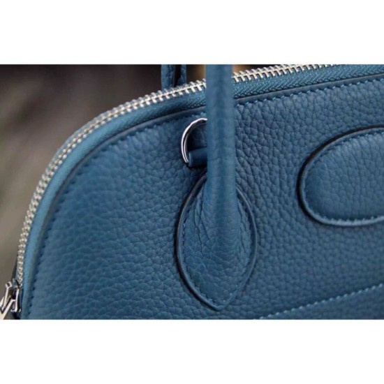 Riproduzione Fedele Borse Hermes Bolide Tote In Cuoio Blu imitazioni Replica Alta Qualità Borse Hermes Bolide Tote In Cuoio Blu