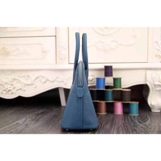Riproduzione Fedele Borse Hermes Bolide Tote In Cuoio Blu imitazioni Replica Alta Qualità Borse Hermes Bolide Tote In Cuoio Blu