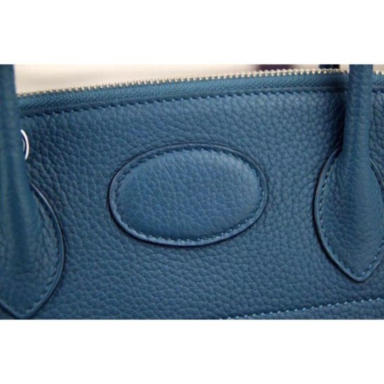 Riproduzione Fedele Borse Hermes Bolide Tote In Cuoio Blu imitazioni Replica Alta Qualità Borse Hermes Bolide Tote In Cuoio Blu