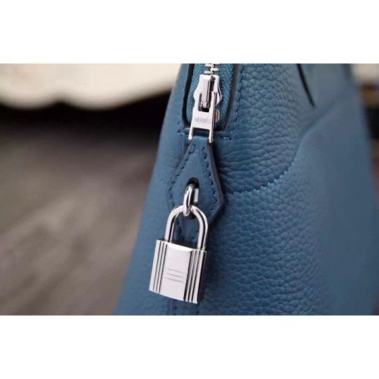 Riproduzione Fedele Borse Hermes Bolide Tote In Cuoio Blu imitazioni Replica Alta Qualità Borse Hermes Bolide Tote In Cuoio Blu