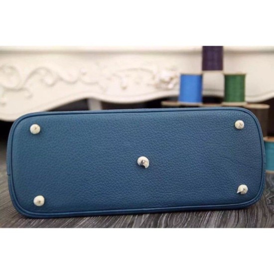 Riproduzione Fedele Borse Hermes Bolide Tote In Cuoio Blu imitazioni Replica Alta Qualità Borse Hermes Bolide Tote In Cuoio Blu