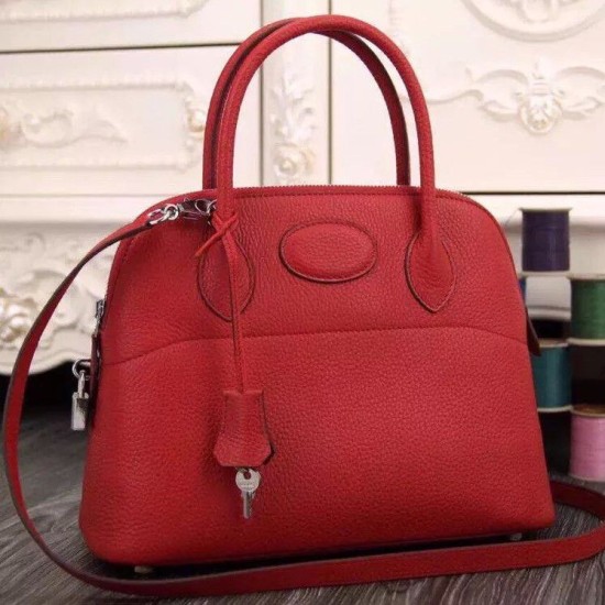 Riproduzione Fedele Hermes Bolide Borse Tote In Cuoio Rosso imitazioni Replica Alta Qualità Hermes Bolide Borse Tote In Cuoio Rosso