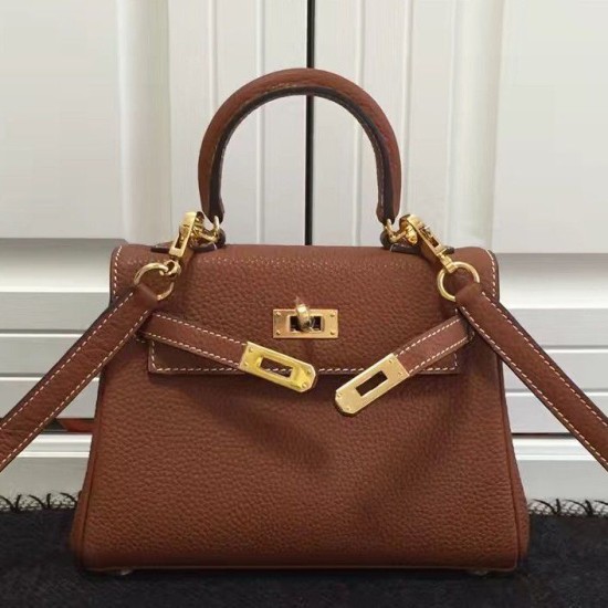 Riproduzione Fedele Borse Hermes Kelly 25cm in pelle marrone Clemence imitazioni Replica Alta Qualità Borse Hermes Kelly 25cm in pelle marrone Clemence