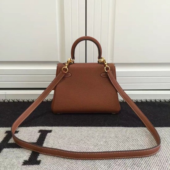 Riproduzione Fedele Borse Hermes Kelly 25cm in pelle marrone Clemence imitazioni Replica Alta Qualità Borse Hermes Kelly 25cm in pelle marrone Clemence