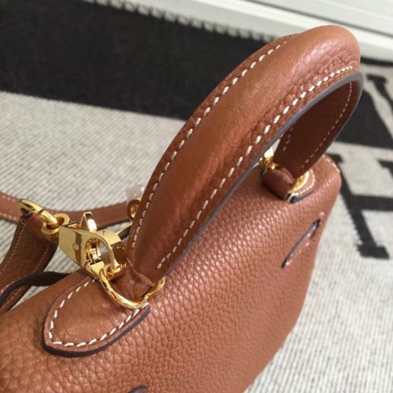 Riproduzione Fedele Borse Hermes Kelly 25cm in pelle marrone Clemence imitazioni Replica Alta Qualità Borse Hermes Kelly 25cm in pelle marrone Clemence
