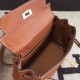 Riproduzione Fedele Borse Hermes Kelly 25cm in pelle marrone Clemence imitazioni Replica Alta Qualità Borse Hermes Kelly 25cm in pelle marrone Clemence