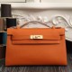 Replica Borse Hermes Kelly Pochette in pelle arancione Epsom Imitazioni Replica perfette Borse Hermes Kelly Pochette in pelle arancione Epsom