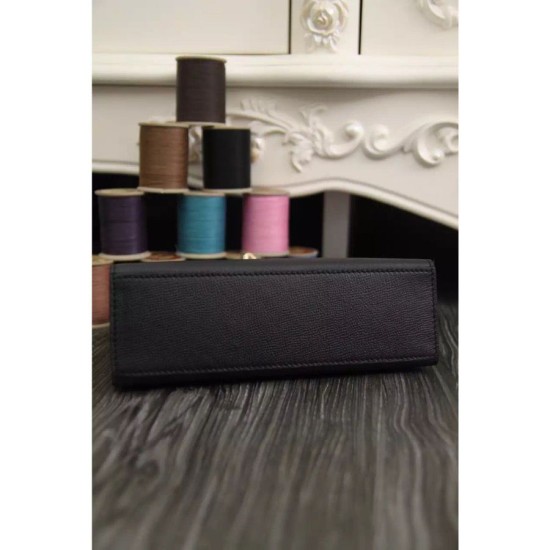 Replica Borse Hermes Kelly Pochette in pelle nera Epsom Imitazioni Replica perfette Borse Hermes Kelly Pochette in pelle nera Epsom