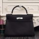Replica Borsa Kelly Hermes 28cm 32cm Nero Pelle Clemence Borsa Kelly Hermes 28cm 32cm Nero Pelle Clemence imitazioni perfette