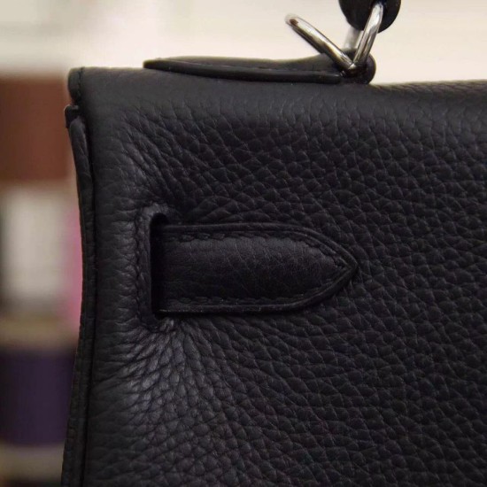 Replica Borsa Kelly Hermes 28cm 32cm Nero Pelle Clemence Borsa Kelly Hermes 28cm 32cm Nero Pelle Clemence imitazioni perfette