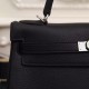 Replica Borsa Kelly Hermes 28cm 32cm Nero Pelle Clemence Borsa Kelly Hermes 28cm 32cm Nero Pelle Clemence imitazioni perfette