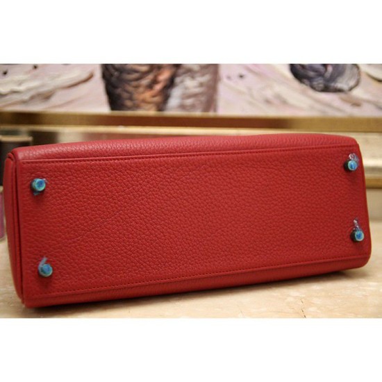 Replica Borsa Kelly Hermes 28cm 32cm Rosso Pelle Clemence Borsa Kelly Hermes 28cm 32cm Rosso Pelle Clemence imitazioni perfette