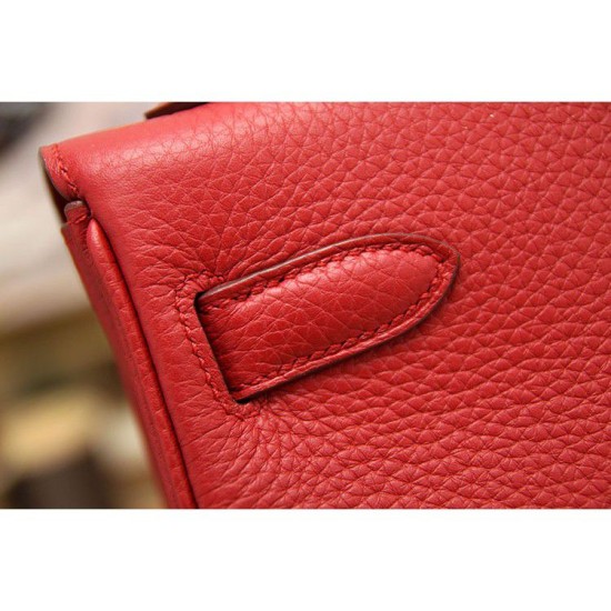 Replica Borsa Kelly Hermes 28cm 32cm Rosso Pelle Clemence Borsa Kelly Hermes 28cm 32cm Rosso Pelle Clemence imitazioni perfette