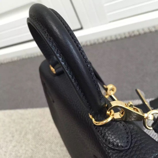 Replica Borse Hermes Kelly 25CM Nero Clemence Pelle Borse Hermes Kelly 25CM Nero Clemence Pelle imitazioni perfette