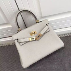 Hermes Kelly 20 CM Borsa Ivory Clemence Pelle imitazioni perfette