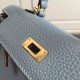 Replica Hermes Kelly 25CM Borsa Blu Lake Clemence Pelle Hermes Kelly 25CM Borsa Blu Lake Clemence Pelle imitazioni perfette