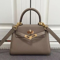 Hermes Kelly 25CM Borsa Grigio Clemence Pelle imitazioni perfette