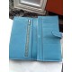 Replica perfette Hermes Bearn Portafoglio In Blue Jean pelle