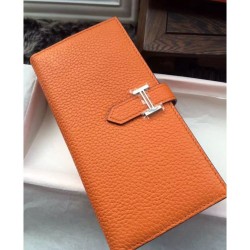 Hermes Bearn Portafoglio in pelle arancione
