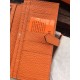 Replica perfette Hermes Bearn Portafoglio in pelle arancione