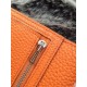 Replica perfette Hermes Bearn Portafoglio in pelle arancione