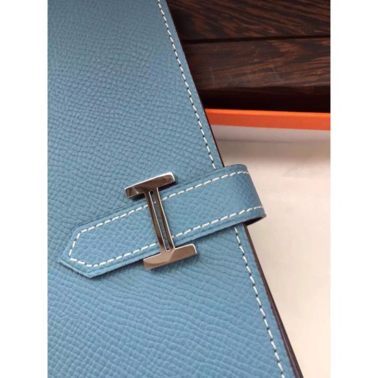 Replica Borsa Hermes Bearn Portafoglio in pelle blu Jean Epsom Imitazioni Replica Perfette BorsaHermes Bearn Portafoglio in pelle blu Jean Epsom