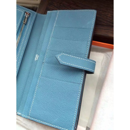 Replica Borsa Hermes Bearn Portafoglio in pelle blu Jean Epsom Imitazioni Replica Perfette BorsaHermes Bearn Portafoglio in pelle blu Jean Epsom