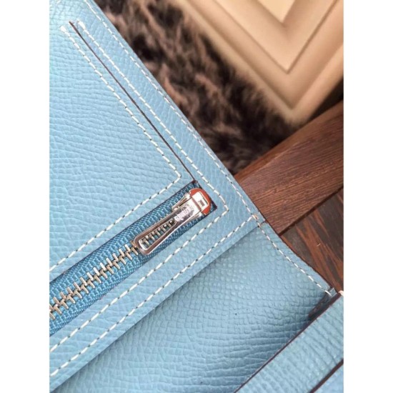 Replica Borsa Hermes Bearn Portafoglio in pelle blu Jean Epsom Imitazioni Replica Perfette BorsaHermes Bearn Portafoglio in pelle blu Jean Epsom