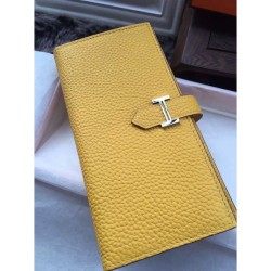 Hermes Bearn Portafoglio in pelle gialla