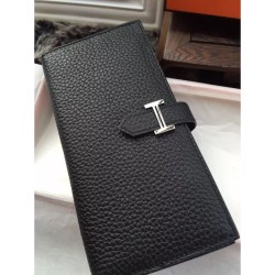 Replica perfette Hermes Bearn Portafoglio in pelle nera