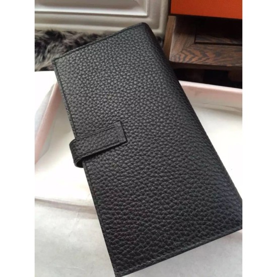 Replica Hermes Bearn Portafoglio in pelle nera Imitazioni Replica perfette Hermes Bearn Portafoglio in pelle nera