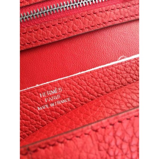 Replica Alta gamma di alta qualità Hermes Bearn Portafoglio in pelle Vermillion Imitazioni Replica perfette Alta gamma di alta qualità Hermes Bearn Portafoglio in pelle Vermillion