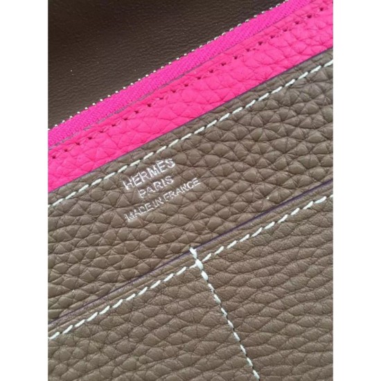 Replica Perfette BorsaHermes Bicolor Dogon Portafoglio in pelle Etain