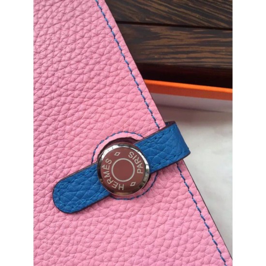 Replica Hermes Bicolor Dogon Portafoglio in pelle rosa Imitazioni Replica perfette Hermes Bicolor Dogon Portafoglio in pelle rosa