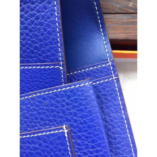 Replica Alta gamma Hermes Dogon Portafoglio blu elettrico Cuoio Imitazioni Replica perfette Alta gamma Hermes Dogon Portafoglio blu elettrico Cuoio
