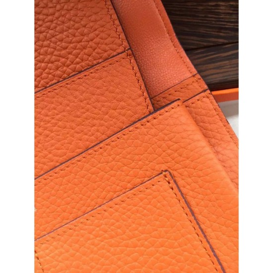 Replica di alta qualità Hermes Dogon Portafoglio in pelle arancione Imitazioni Replica perfette di alta qualità Hermes Dogon Portafoglio in pelle arancione