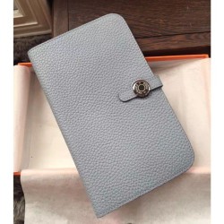 Replica perfette Hermes Dogon Portafoglio in pelle grigia