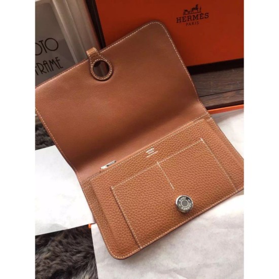 Replica Borsa imitazione Hermes Dogon Portafoglio In pelle marrone Imitazioni Replica Perfette Borsaimitazione Hermes Dogon Portafoglio In pelle marrone