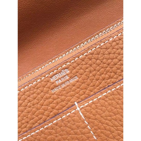 Replica Borsa imitazione Hermes Dogon Portafoglio In pelle marrone Imitazioni Replica Perfette Borsaimitazione Hermes Dogon Portafoglio In pelle marrone