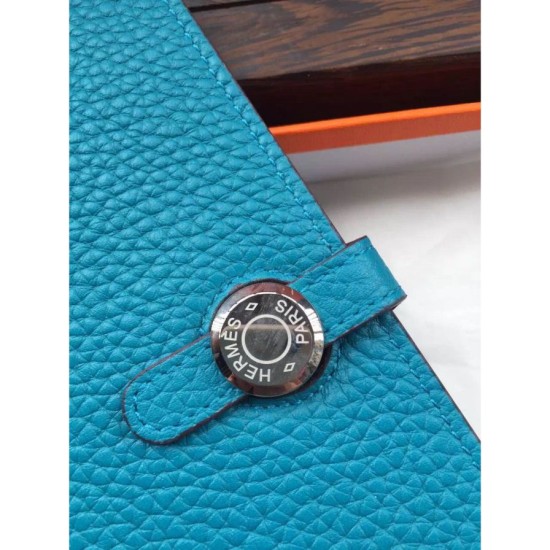 Replica Borsa Hermes Dogon Portafoglio in pelle turchese Imitazioni Replica Perfette BorsaHermes Dogon Portafoglio in pelle turchese