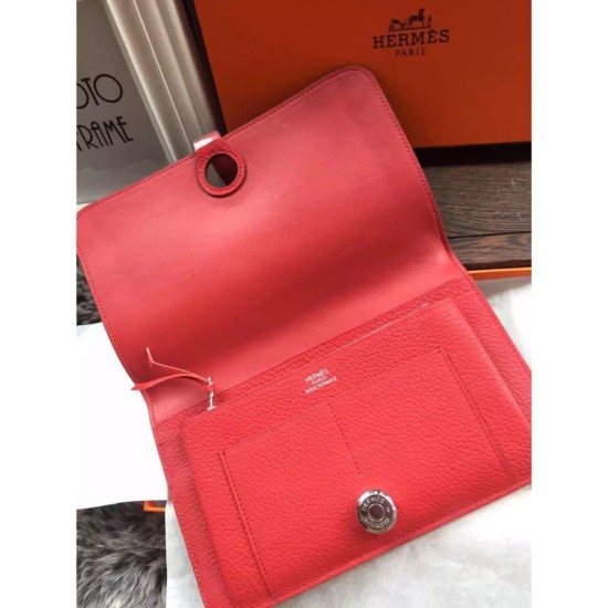 Replica Borsa Hermes Dogon Portafoglio in pelle Vermillion Imitazioni Replica Perfette BorsaHermes Dogon Portafoglio in pelle Vermillion