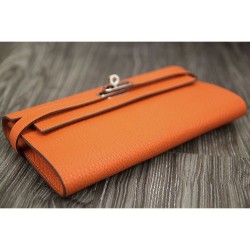 di alta qualità Hermes Kelly Longue Portafoglio in pelle arancione Clemence di alta qualità Hermes Kelly Longue Portafoglio in pelle arancione Clemence